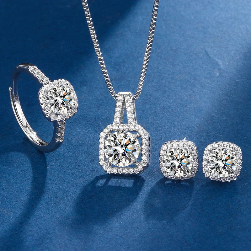 Aria Square Radiant Set | White Gold